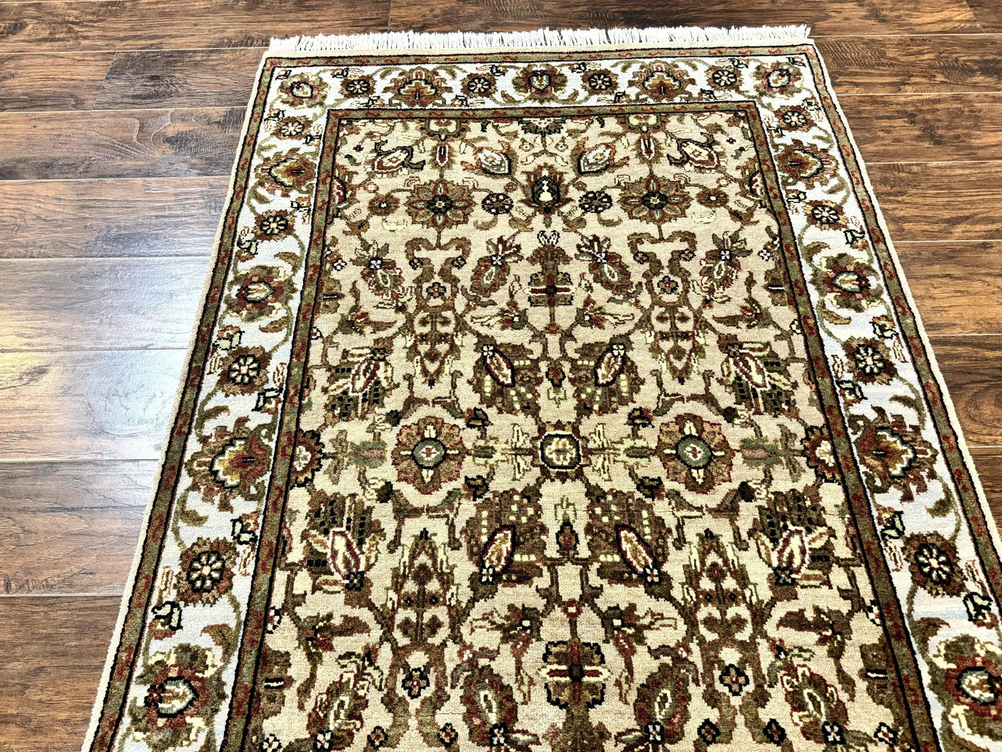 Persian Rug 4x6 Handmade Wool Floral Allover Vintage Oriental Carpet