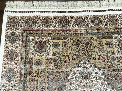 Memluk Silk Rug Turkish Hereke Style 4x6 Bamboo Silk Contemporary Carpet