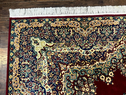 Power Loomed Persian Kirman Rug 9x12 Vintage Wool Pile Area Rug