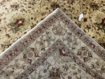 Indo Persian Mahal Rug 8x10 Handmade Hand Knotted Wool Carpet With Floral Design