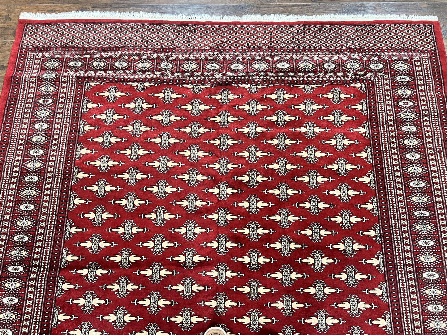 Pakistani Turkoman Bokhara Rug 6x9, Fine Wool Vintage Hand Knotted Handmade Yamud Oriental Carpet 6 x 9, Red Turkoman Rug, Tribal Rug