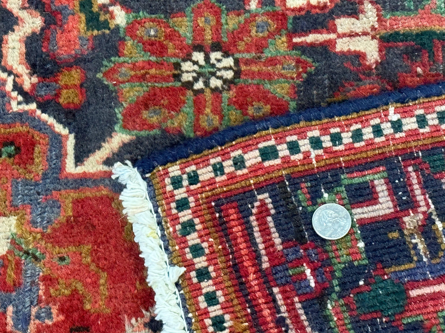 Heriz Rug 6 Foot 6 In By 9 Foot 3 In Wool Persian Carpet With Geometric Medallion