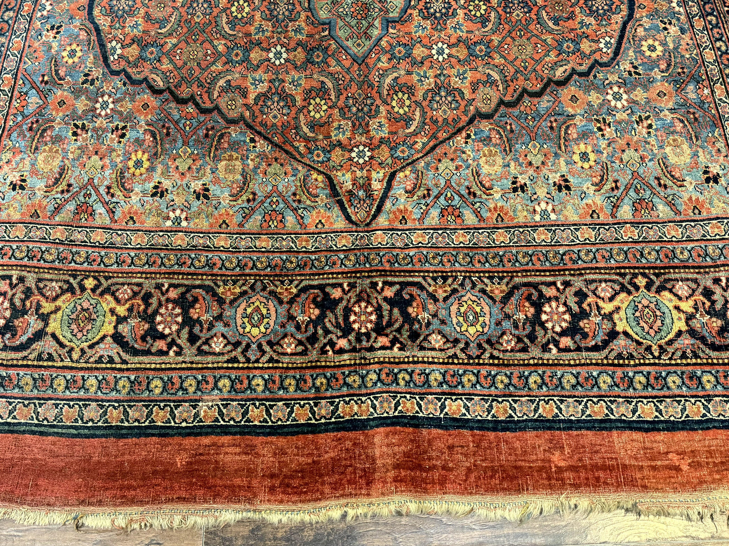 Antique Persian Bijar Rug 7x15