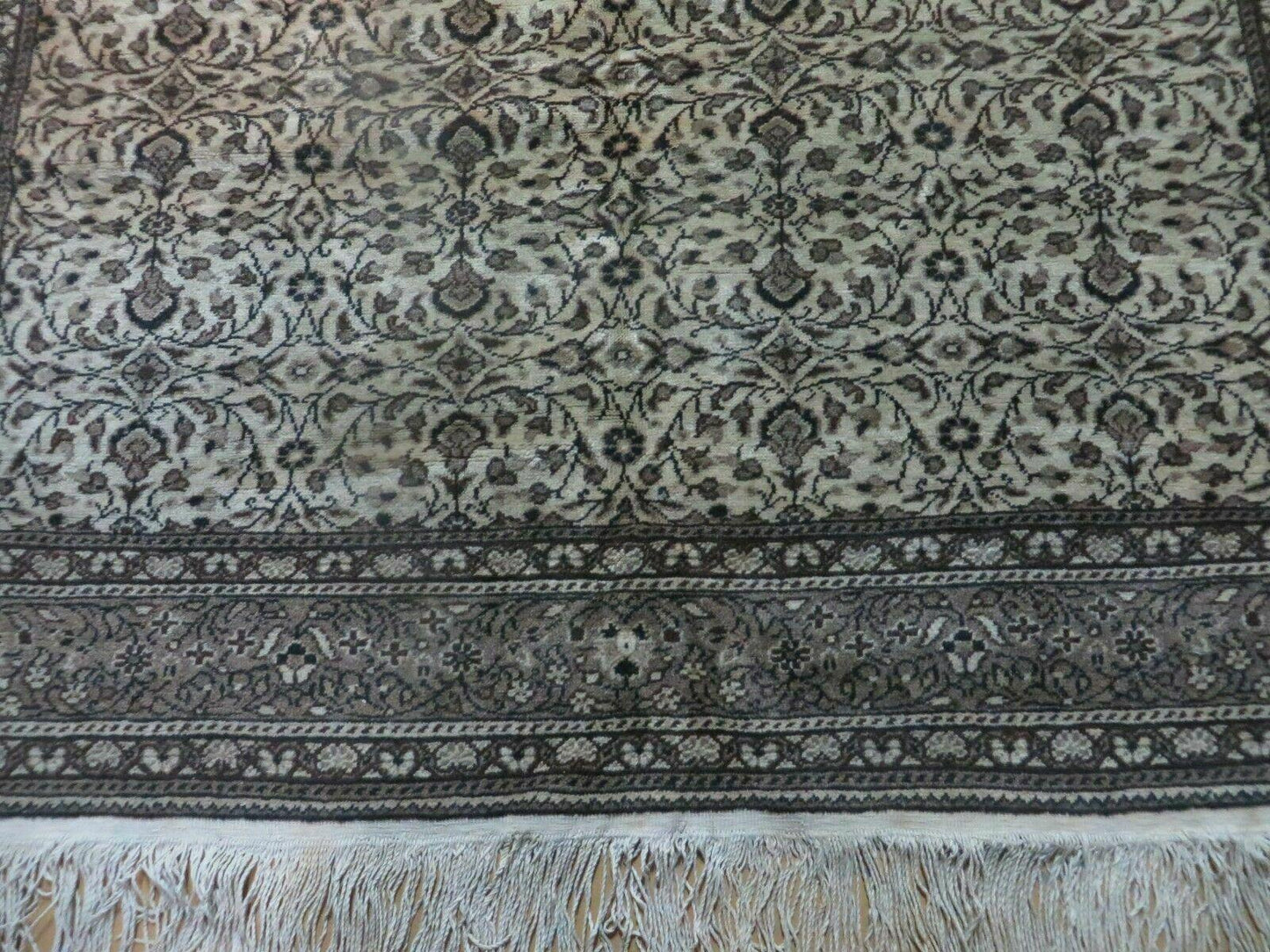 Vintage Turkish Hereke Rug Wool on Cotton 58 x 85 Floral Full Pile
