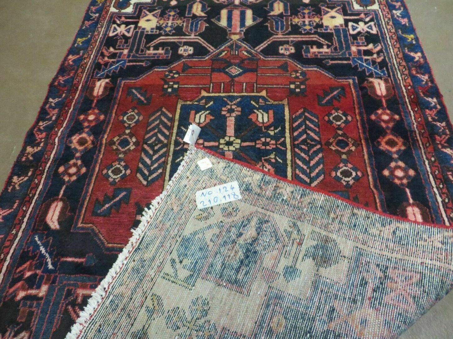 Antique Turkish Anatolian Wool Rug Handmade Vegetable Dye 47x82 Handwoven Classic Pattern