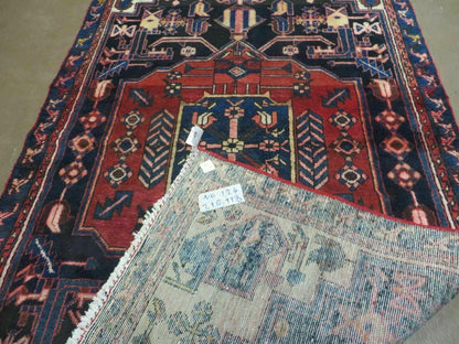 Antique Turkish Anatolian Wool Rug Handmade Vegetable Dye 47x82 Handwoven Classic Pattern