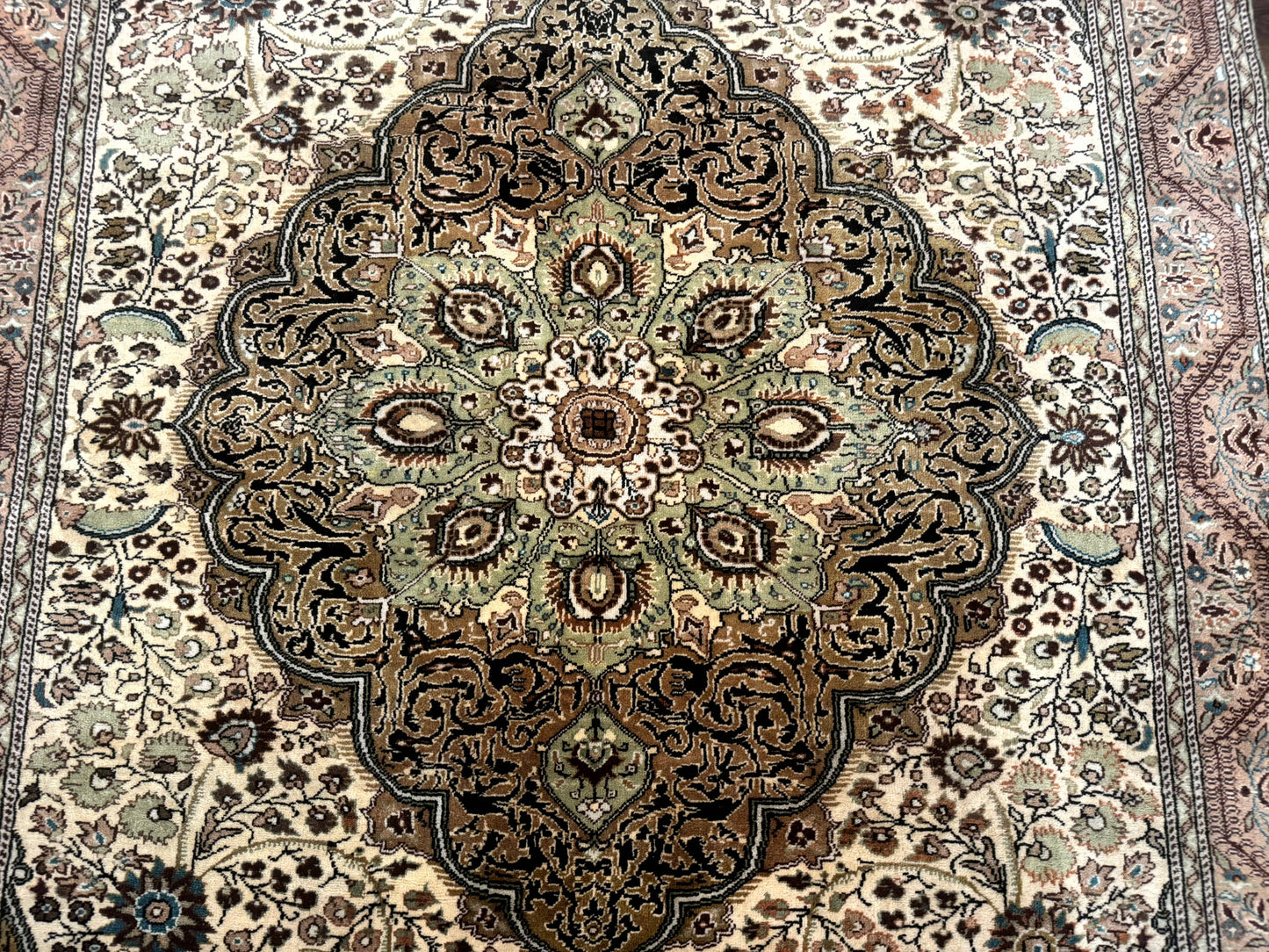 Turkish Sivas Rug 6x9 Floral Medallion Vintage Handmade Wool Carpet