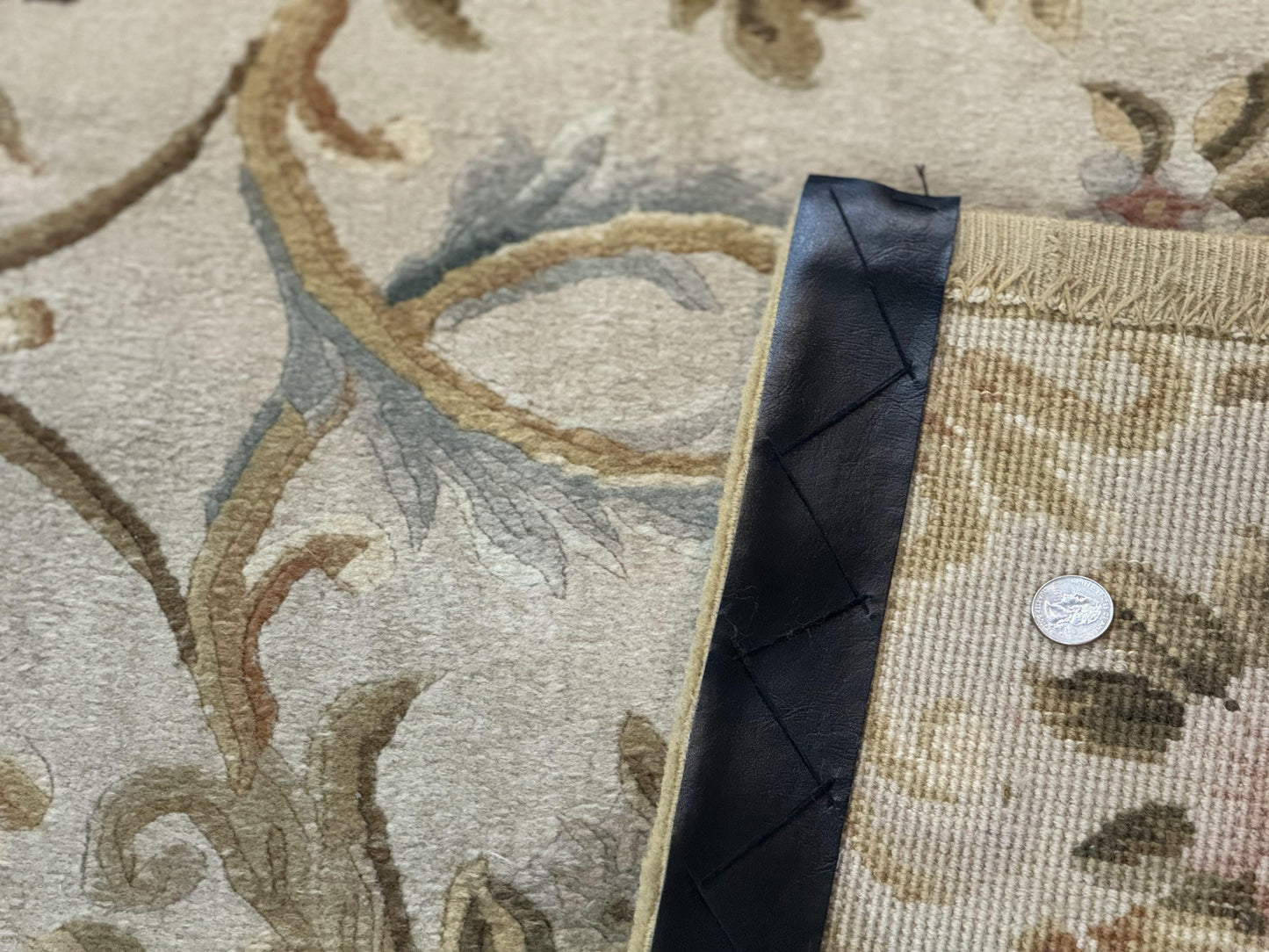 Aubusson Rug 8x10 Vintage Handmade Wool Carpet Floral Design