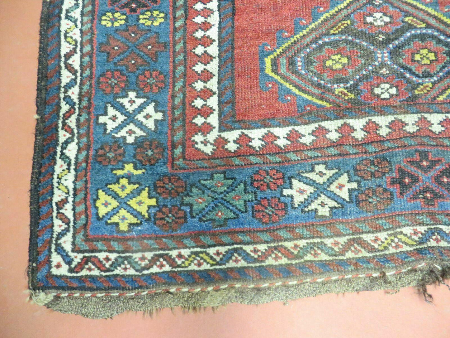 Antique 1920s Caucasian Karabagh Rug Ganjeh Talesh Wool Hand Woven 3 By 6 Feet