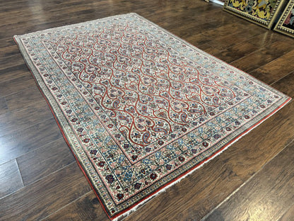 Persian Qum Rug 5x7 Handmade Wool Carpet With Repeated Paisley Boteh Design