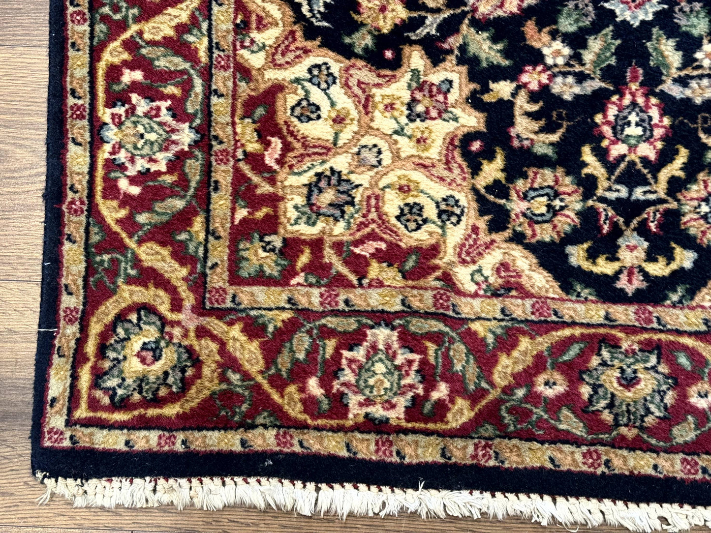 Pak Persian Sarouk Rug 3x5, Navy Blue and Red