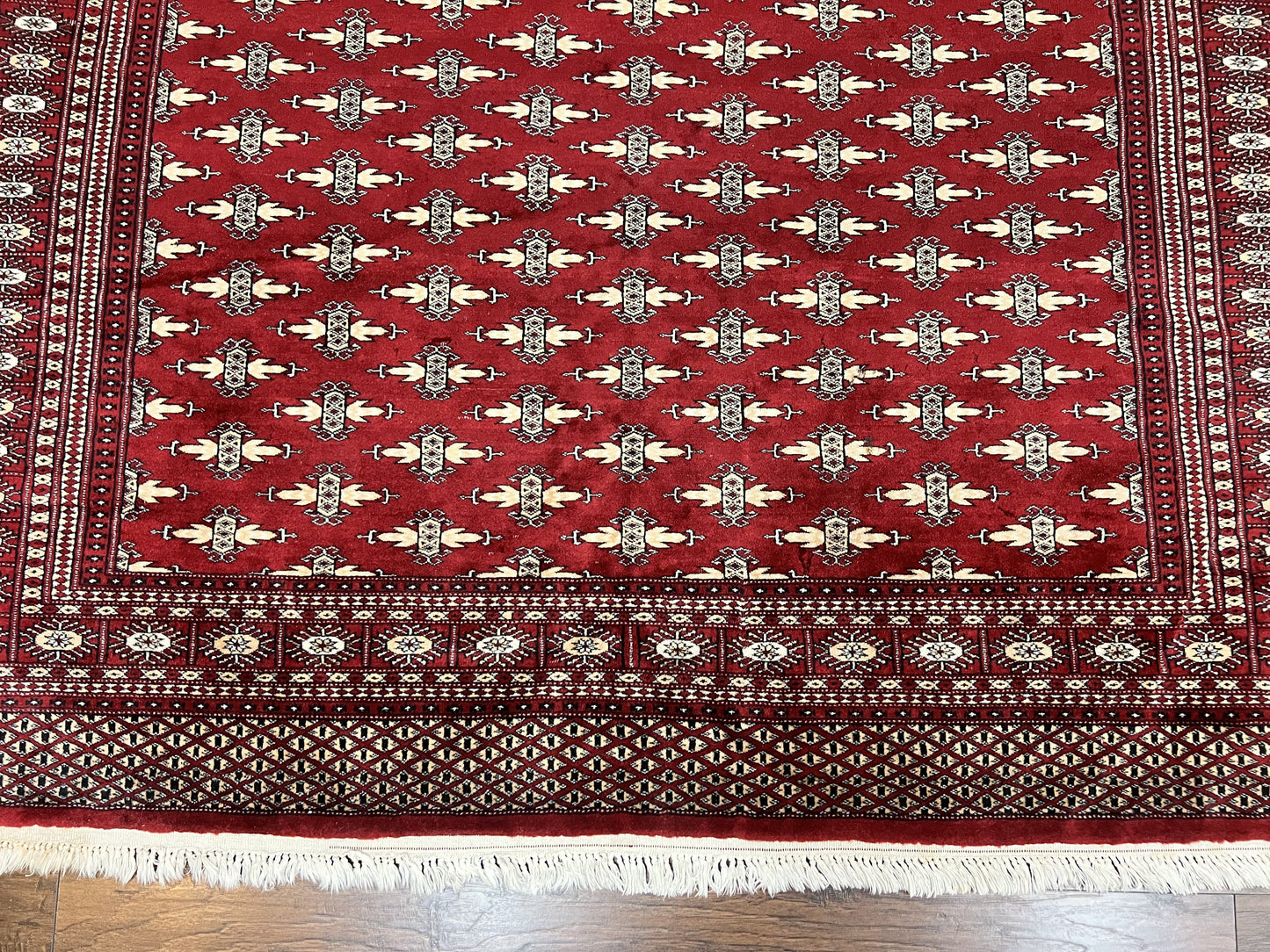 Pakistani Turkoman Bokhara Rug 6x9, Fine Wool Vintage Hand Knotted Handmade Yamud Oriental Carpet 6 x 9, Red Turkoman Rug, Tribal Rug