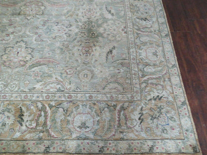 Vintage Handmade Jaipur Floral Oriental Rug Tea Washed 8 By 10 Ft