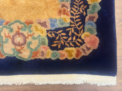 Chinese Wool Rug 3x5 Handmade Vintage Carpet Peking Style Handcrafted