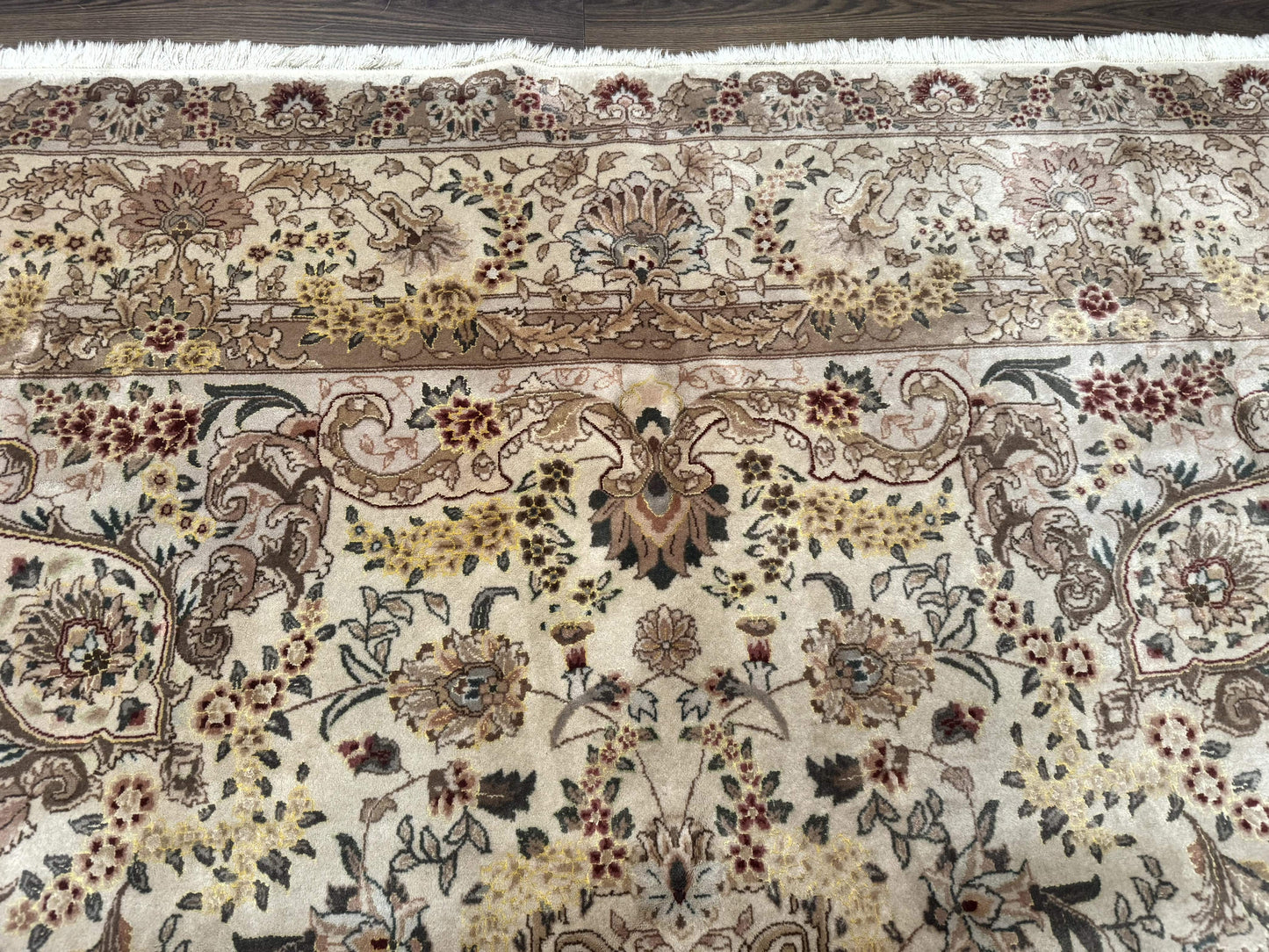 Sino Persian Rug 8x12 Wool Silk Hand Knotted Vintage Carpet