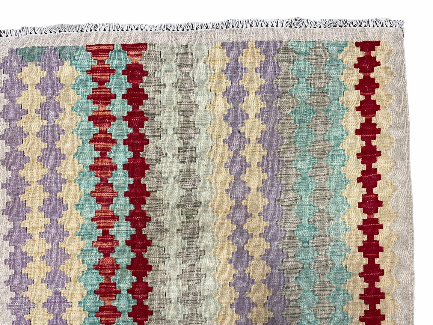 Colorful Kilim Rug 6x8 Turkish Flat Weave Wool Kilim Handmade Anatolian