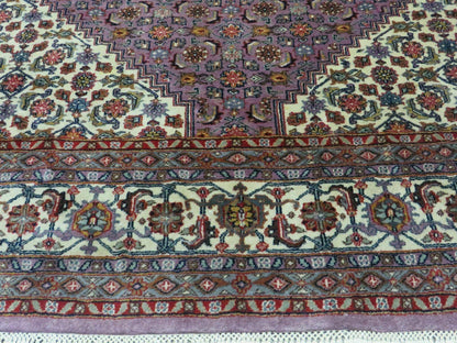 Hand Knotted Wool Rug Vintage Indian 8x10 Medallion Harati Pattern