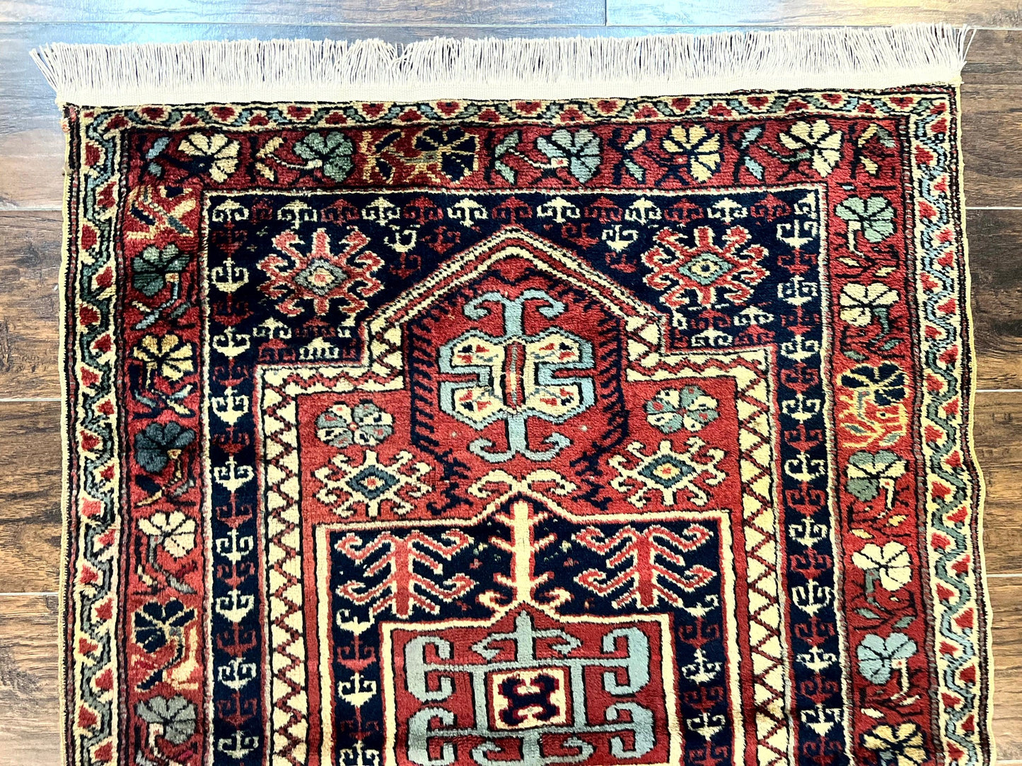 Antique Turkish Sparta Rug 3x4 Geometric Caucasian Wool Carpet