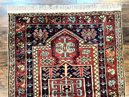 Antique Turkish Sparta Rug 3x4 Geometric Caucasian Wool Carpet