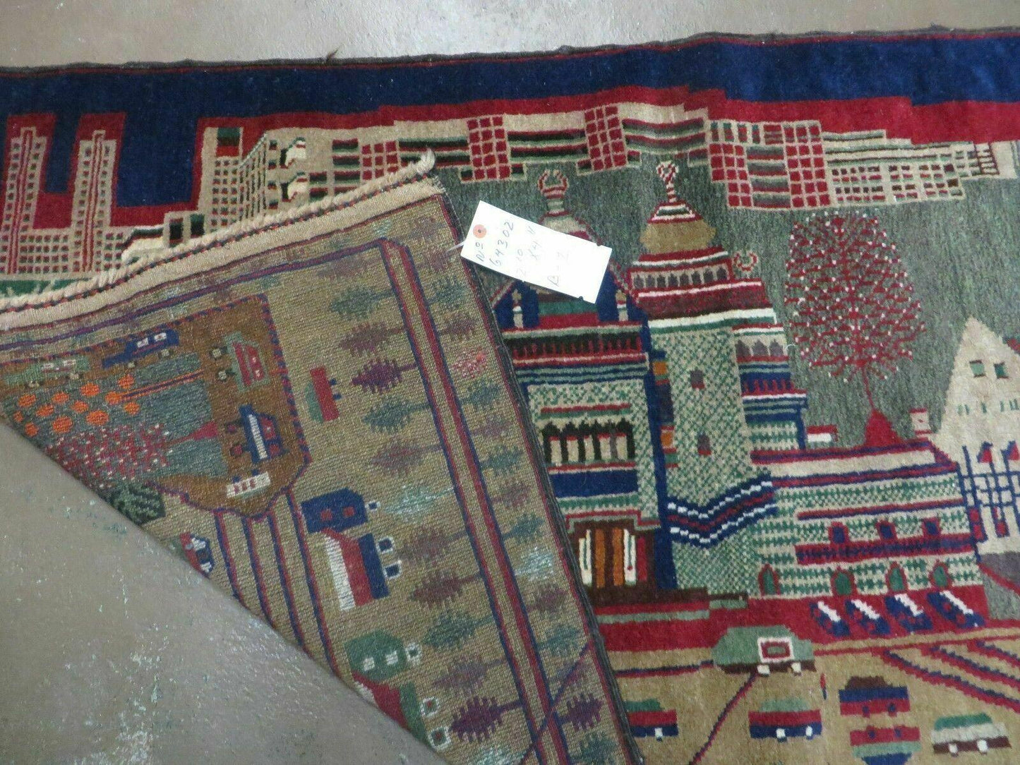 Afghan Balouch Wool Pictorial Rug 3x5 Handmade Vintage Tribal Design