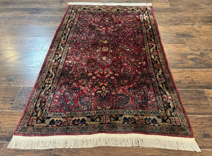 Persian Sarouk Rug 3x5, Antique Persian Carpet