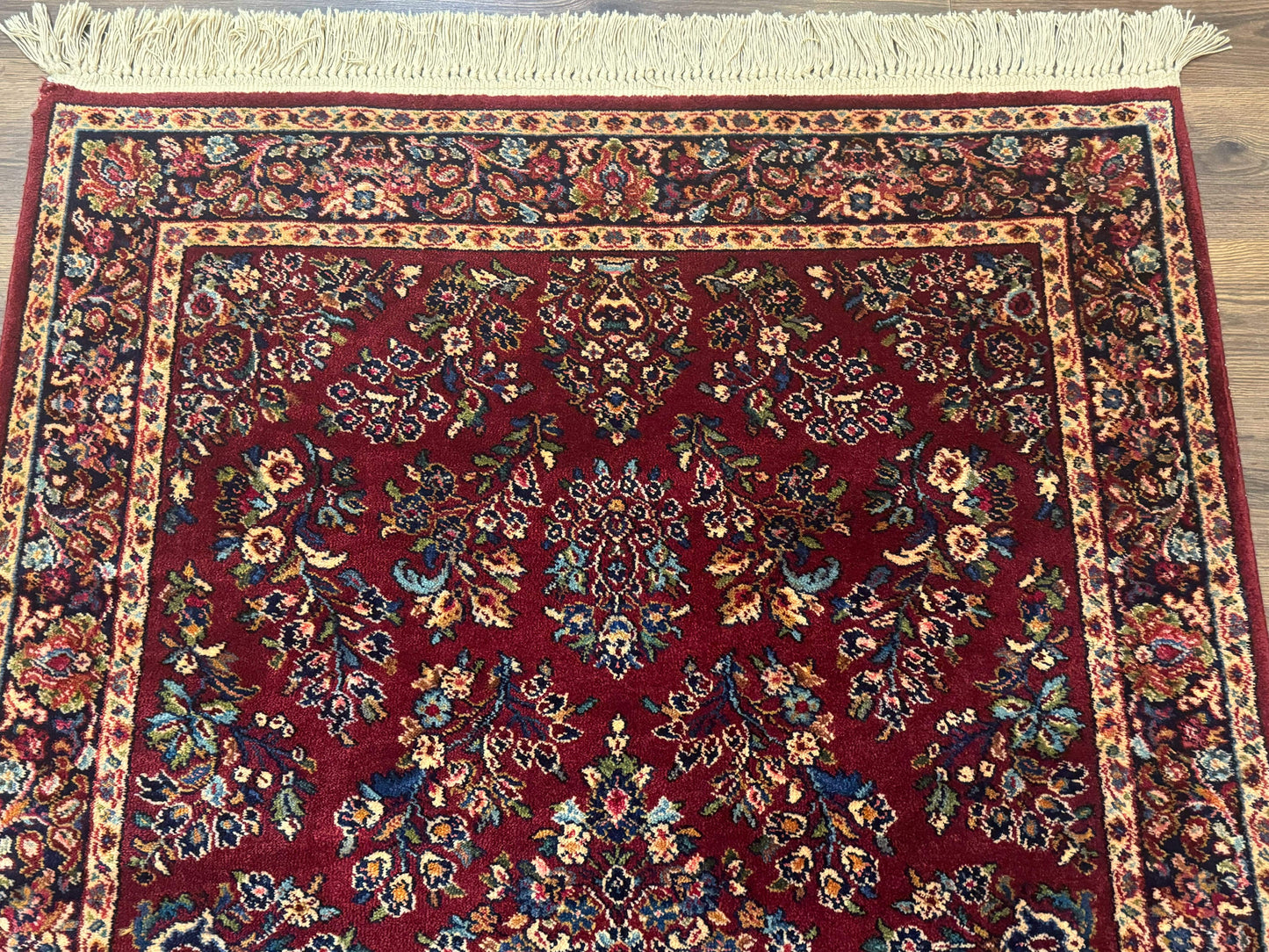 Karastan Rug 4x6 Red Sarouk Wool Pile Vintage 700 Series Discontinued