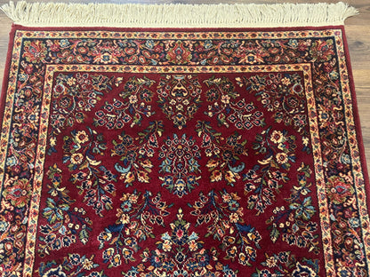 Karastan Rug 4x6 Red Sarouk Wool Pile Vintage 700 Series Discontinued