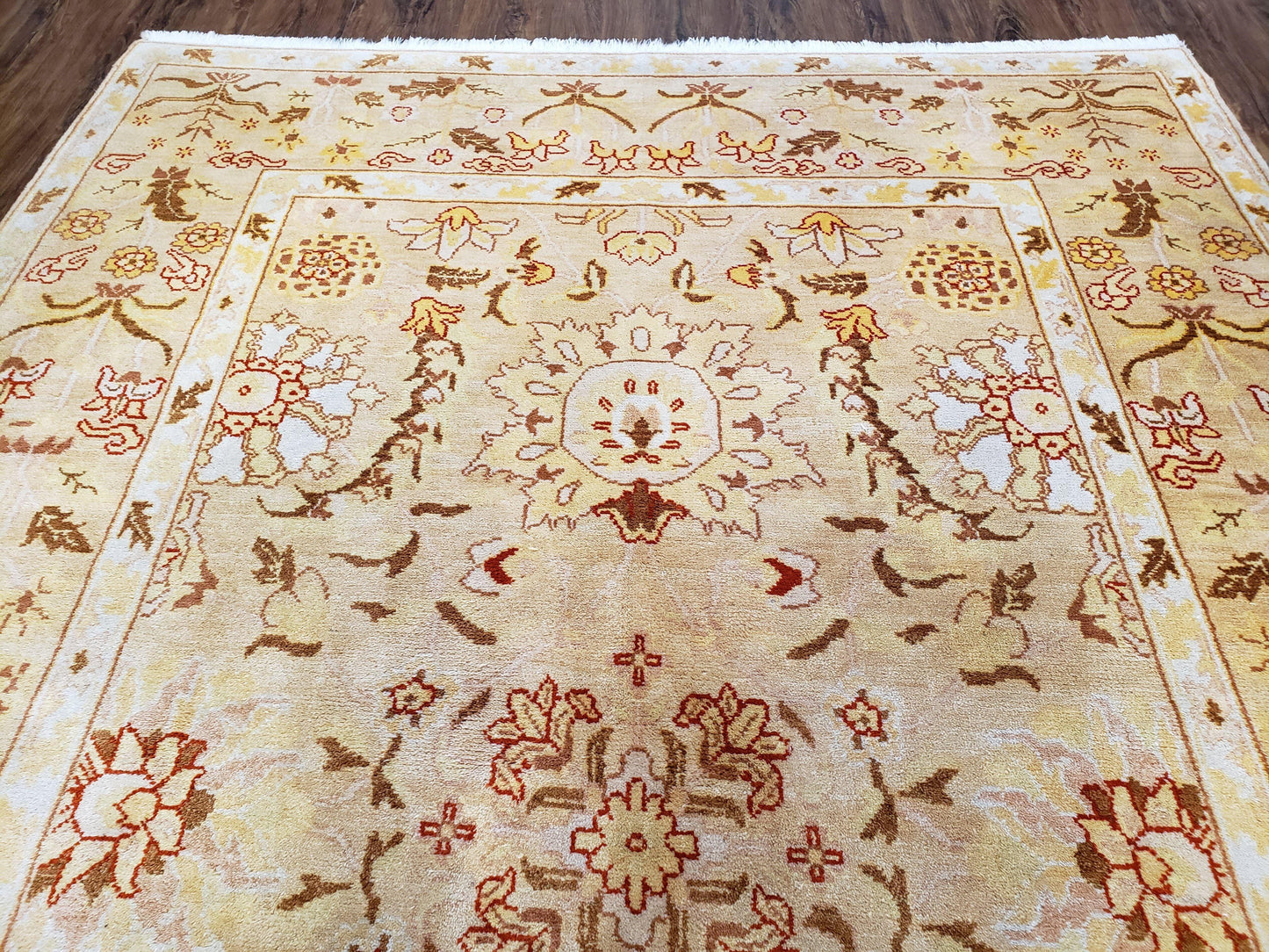 Vintage Turkish Oushak Rug Wool Hand Knotted Area Rug 6x9 Classic Decor