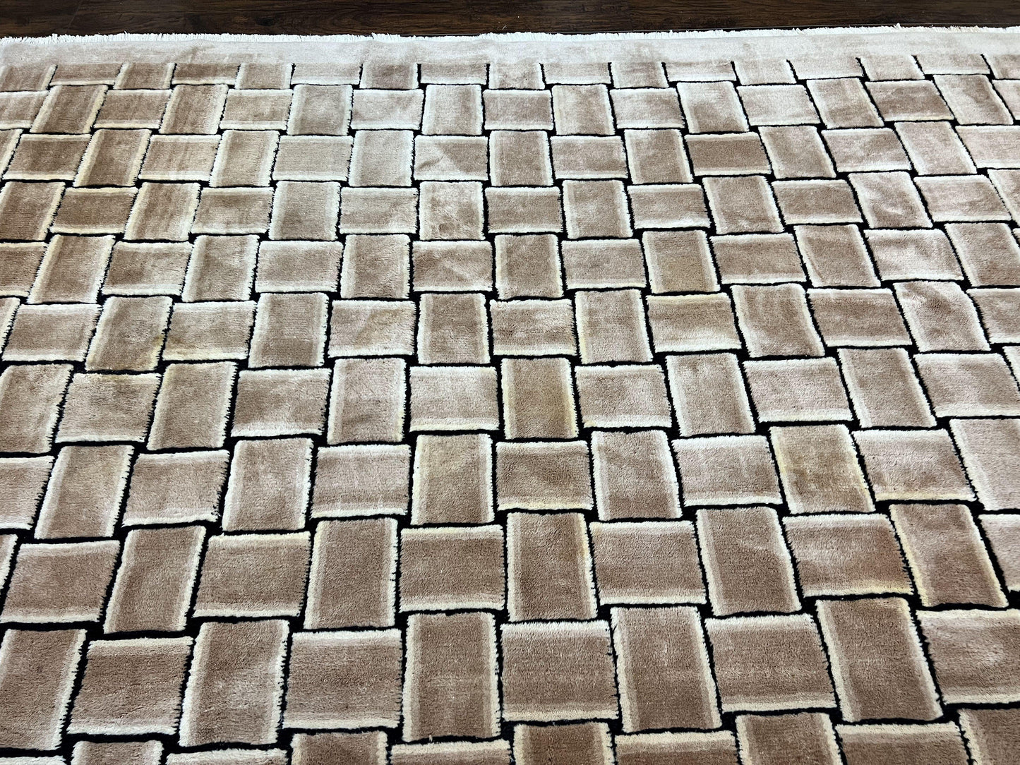 Tibetan Rug 9x12 Handmade Wool Modern Design Area Rug Accent