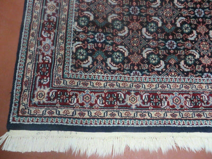 Vintage Handmade Indian Amritsar Wool Rug 4x6 Allover Design Very Good Condition