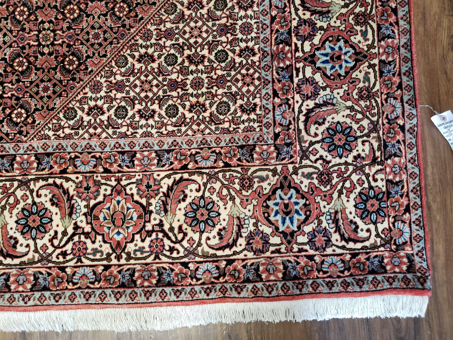 Persian Bijar Rug 8x11 With Herati Mahi Pattern Handwoven Wool