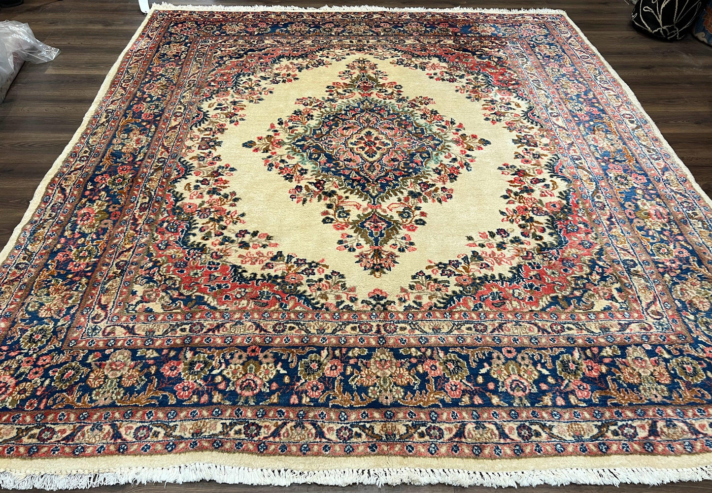 Persian Rug Hand Knotted Wool Hamadan 9x10 Antique Oriental Carpet