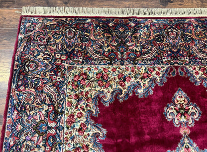 Karastan Rug 8.8 x 12 - Red Floral Kirman - Wool Pile Carpet