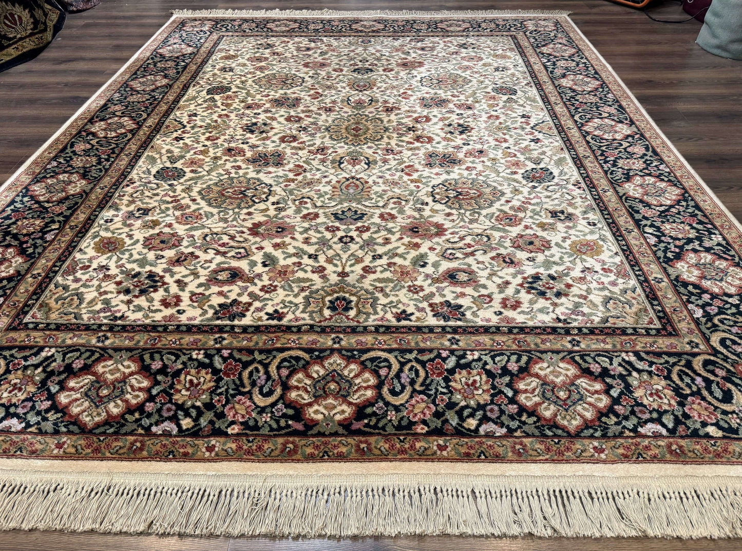 Karastan Rug 8.8 x 12 Ivory Indo Kirman #700/706, Wool Original Series