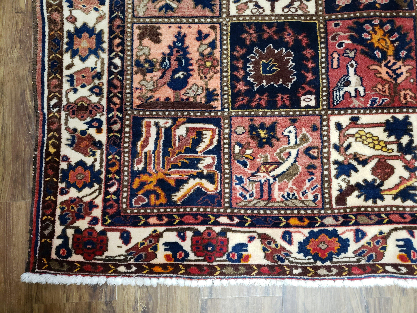 Persian Bakhtiari Rug Antique Hand Knotted Wool 5 Ft 3 In By 10 Ft Panel Design