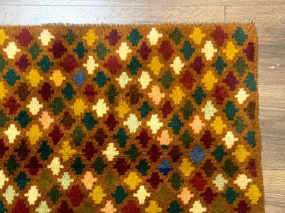 Balouch Rug 3x4 Afghan Handwoven Wool Vintage Multicolor Collection