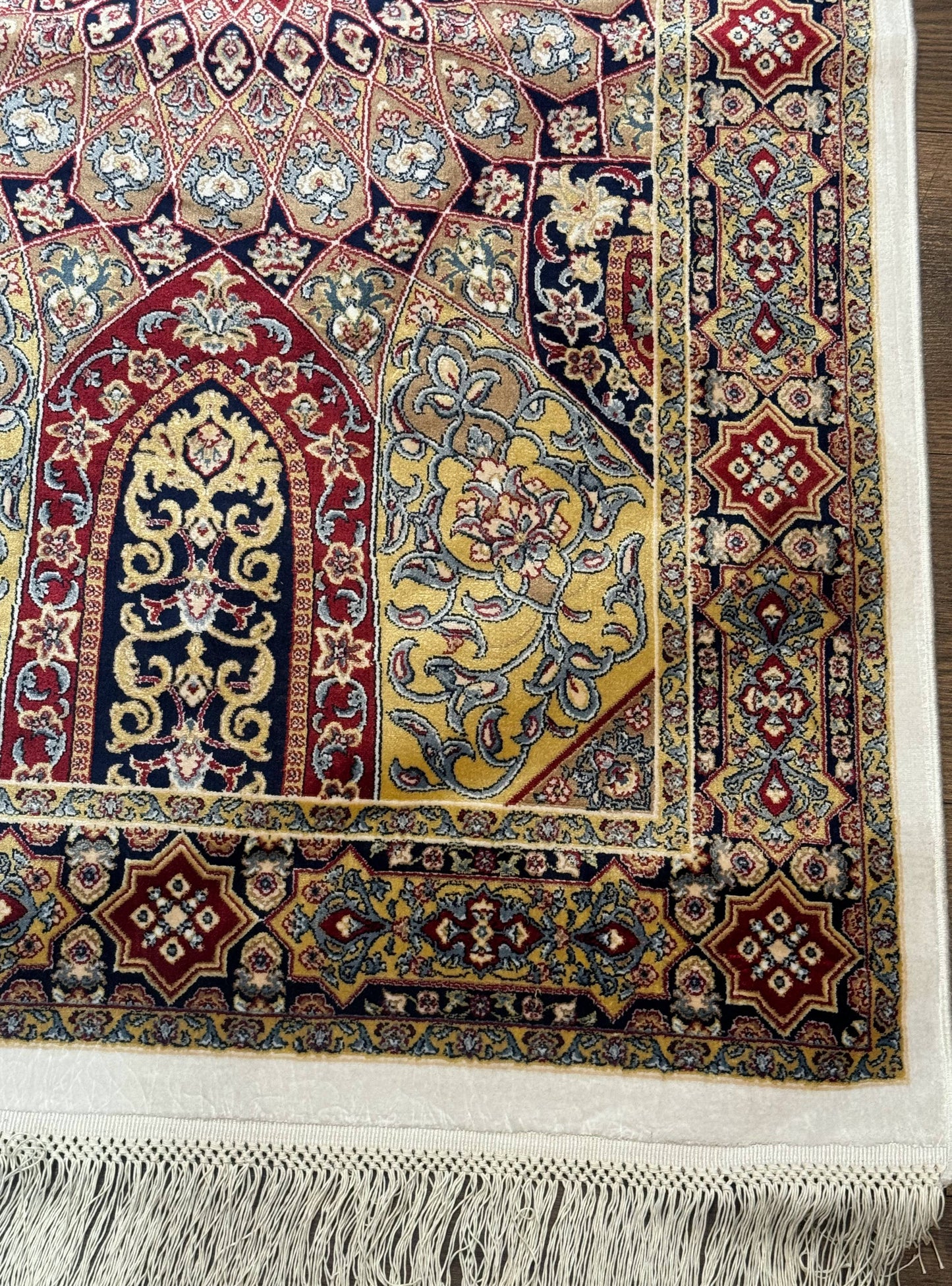 Turkish Silk Runner Rug 2.6 x 10, Dome Design, Hereke Runner, Bamboo Silk, New