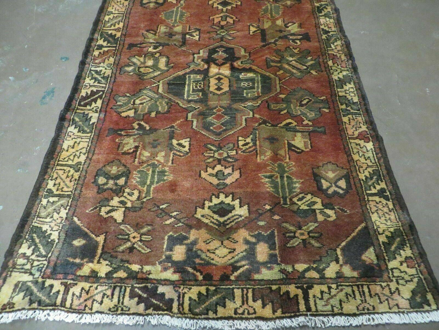 Antique Turkish Wool Rug 4x6 Handmade Vegetable Dye With Rich Pattern