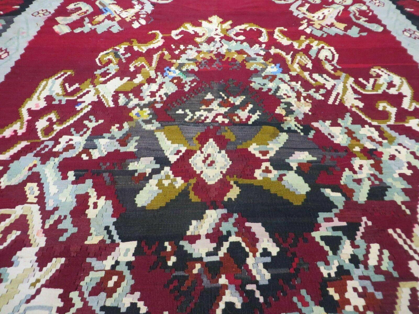 Kilim Rug 8x11 Handmade Flat Weave Karabagh Wool With Organic Dyes Vintage