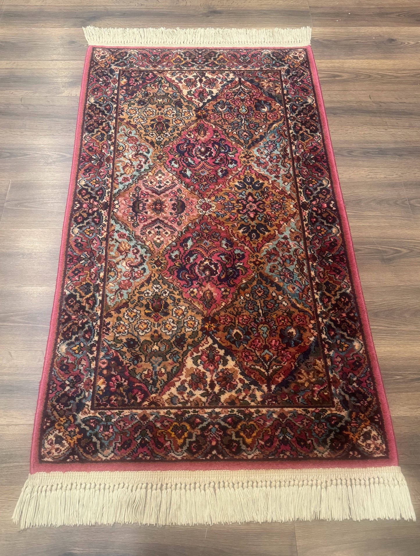 Karastan Rug 3x5 Multicolor Panel Kirman #717, Original 700 Series, Wool Pile, Discontinued