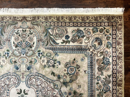 Handmade Persian Rug Wool Vintage Floral Medallion Oriental Carpet 8 By 10.6