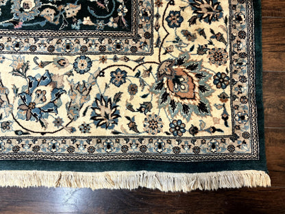 Pak Persian Rug 9x12 Dark Green Floral Allover Hand Knotted Wool