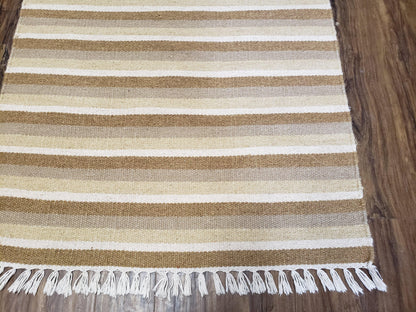 Striped Runner Rug, Flatweave Runner Rug, Hallway Runner, 15 ft Carpet Runner for Hall, Earth Tone Colors, Handmade Hand Woven Farmhouse Rug