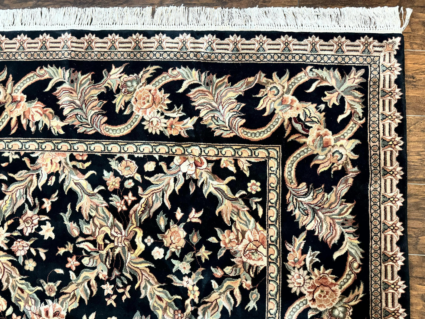 Persian Rug 8x10 Black Handmade Wool Hand Knotted Area Rug