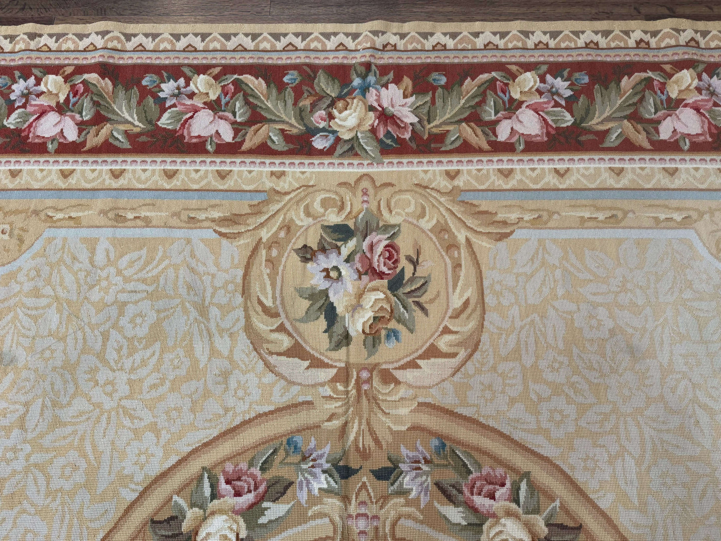 Needlepoint Rug 8x10 Aubusson Savonnerie European Floral Elegant Handwoven Wool Carpet