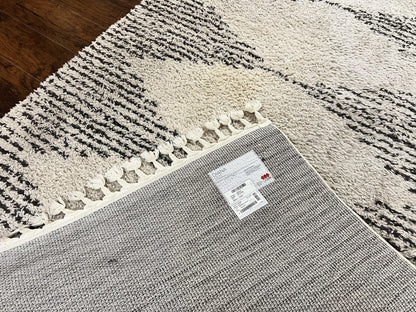 Shag Rug 5x8 Modern Moroccan Style Area Rug Off White And Black