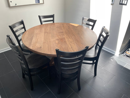 Canyon Style Round Table With Kiln Dried Maple Top And Oak Accents Custom Built Finish Options