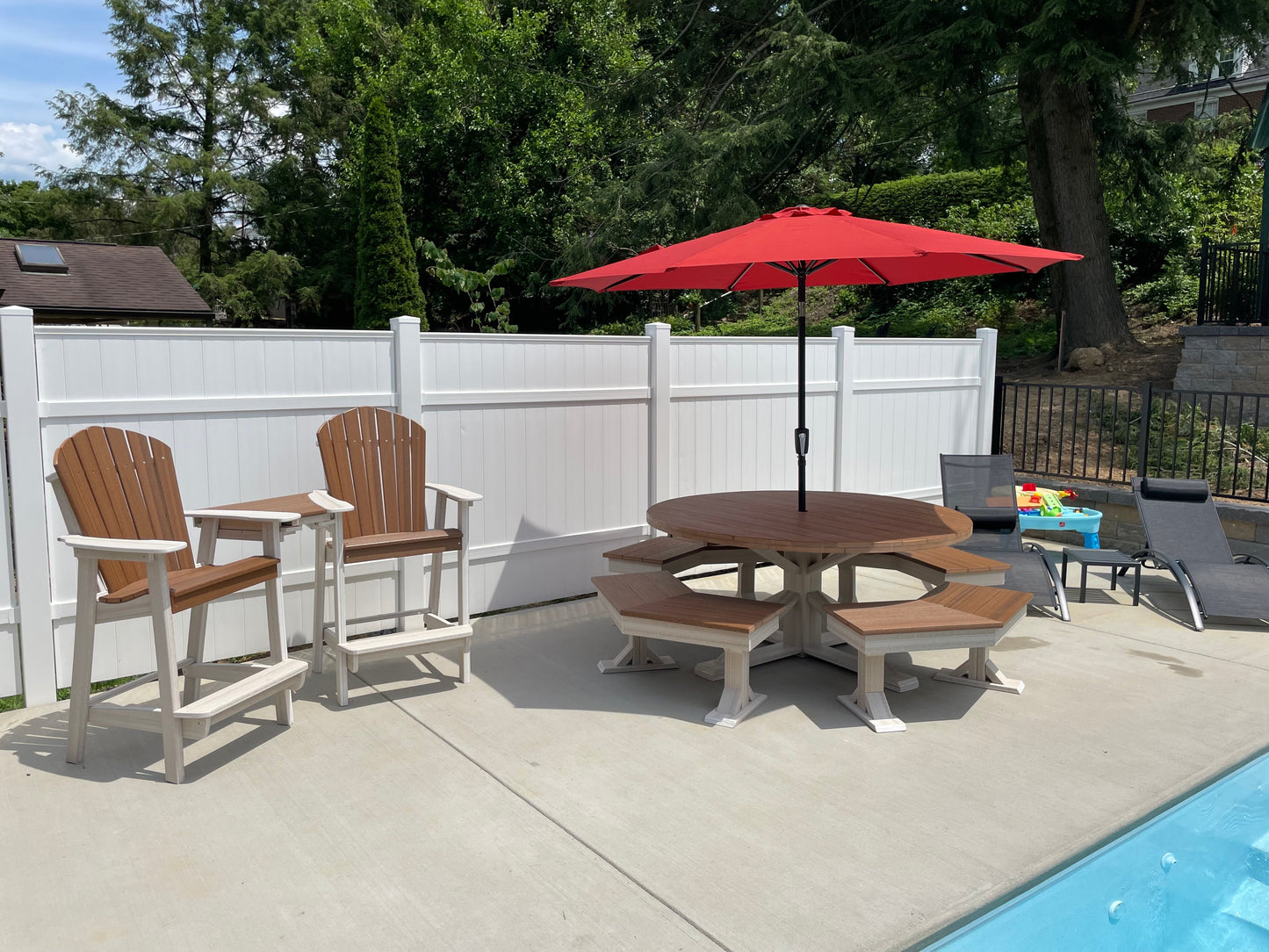 Round Outdoor Dining Table Poly Patio Furniture For Outdoor Use