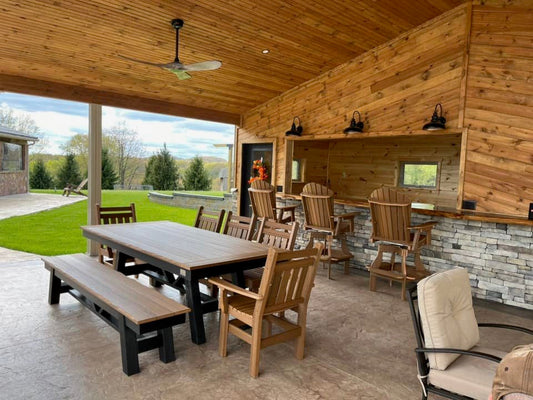 Harmony Outdoor Table Modern Dining Table With Durable HDPE Lumber