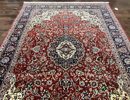 Hand Knotted Persian Rug 7x10 Vintage Wool Floral Medallion Carpet